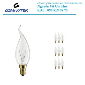Bóng đèn Halogen -Mehrfachpackung 10x Philips Glühlampe Bent-Tip Kerze 25W E14 230V BXS35