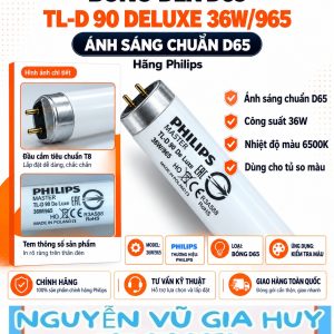 Bóng đèn D65 Philips TL-D 90 De Luxe 36W/965 cho tủ so màu